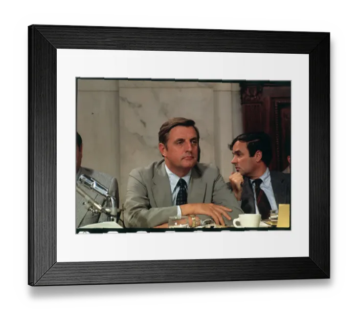 Framed Print : Walter Mondale at Microphones Framed Print : Walter Mondale at Microphones