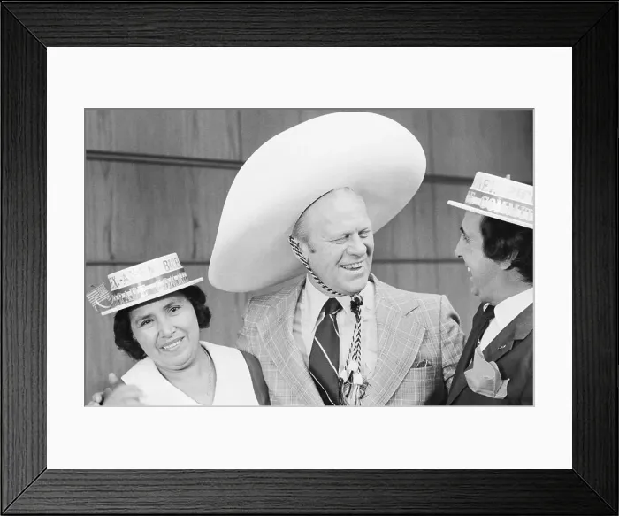 Framed Print : Pres. Ford In Sombrero Framed Print : Pres. Ford In Sombrero
