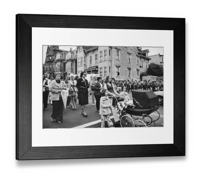 Framed Print : Women Marching in a Demonstration