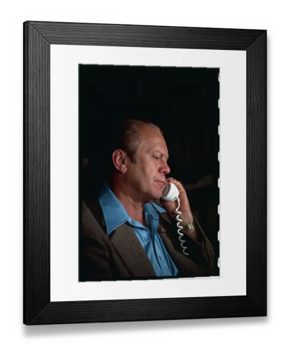 Framed Print : Profile of Gerald Ford on Phone Framed Print : Profile of Gerald Ford on Phone
