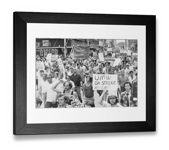 Framed Print : Coal Miners Protesting Framed Print : Coal Miners Protesting