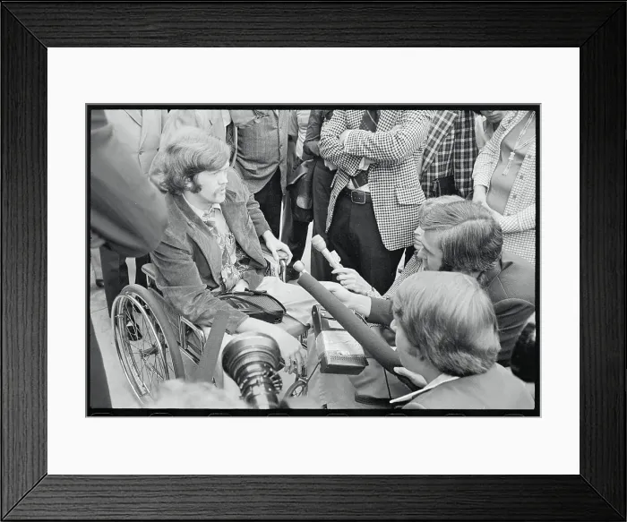 Framed Print : Wounded Student Meeting with Press Framed Print : Wounded Student Meeting with Press