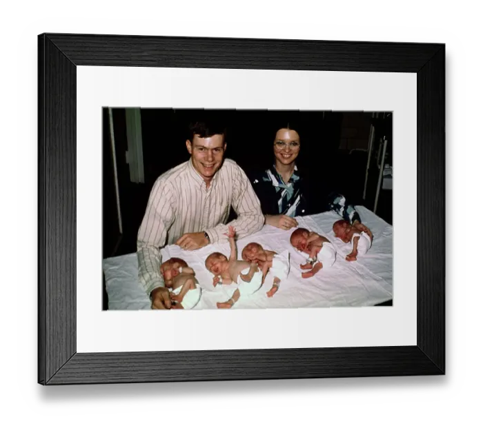 Framed Print : Davis Family and Quintuplets Framed Print : Davis Family and Quintuplets