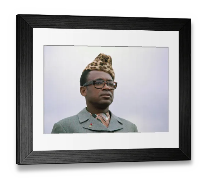 Framed Print : Portrait of President Joseph Mobuto Framed Print : Portrait of President Joseph Mobuto