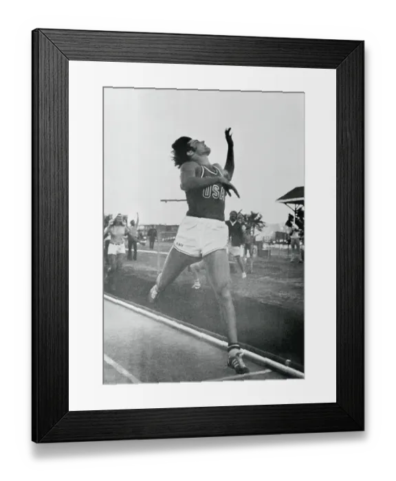 Framed Print : Bruce Jenner Arriving at the Finish Line