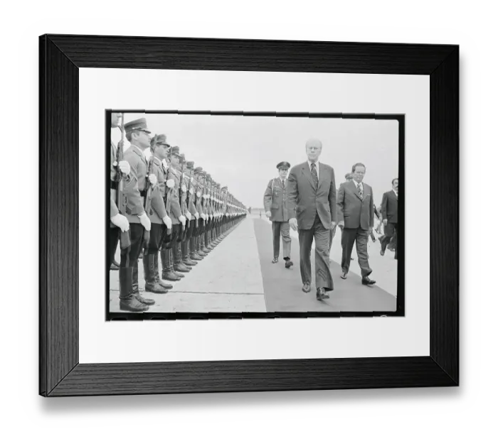 Framed Print : Gerald Ford and Josip Broz Tito Near Soldier Formation Framed Print : Gerald Ford and Josip Broz Tito Near Soldier Formation