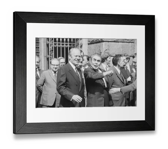 Framed Print : Leonid Brezhnev Gestures Outside Soviet Framed Print : Leonid Brezhnev Gestures Outside Soviet