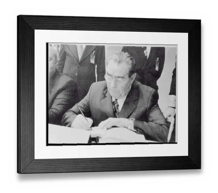 Framed Print : Soviet Party Secretary General Signing Framed Print : Soviet Party Secretary General Signing