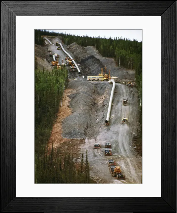 Framed Print : Alaska Pipeline under Construction Framed Print : Alaska Pipeline under Construction