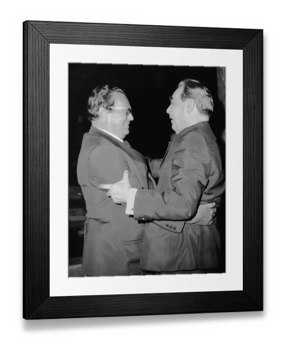 Framed Print : Josip Broz Tito Embracing Leonid Brezhnev Framed Print : Josip Broz Tito Embracing Leonid Brezhnev