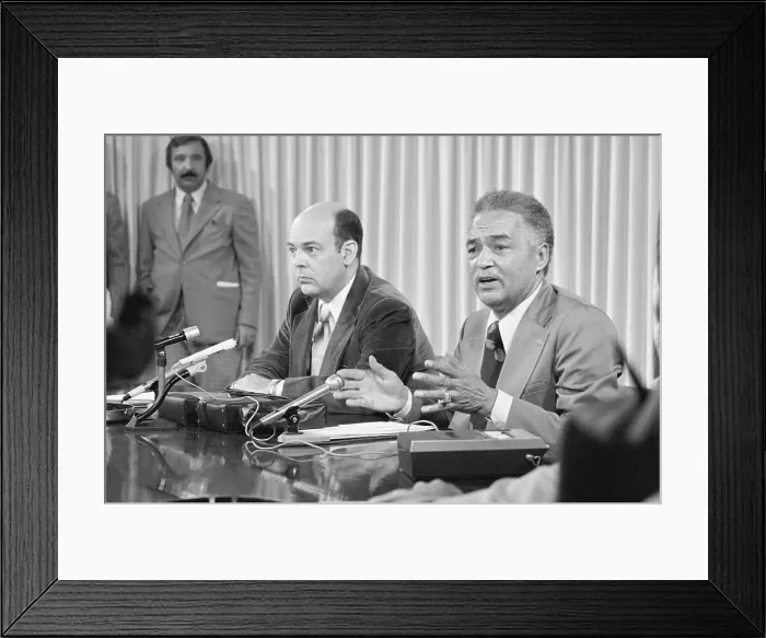 Framed Print : Mayor Coleman Young Speaking at Press Conference Framed Print : Mayor Coleman Young Speaking at Press Conference