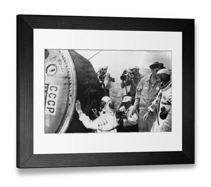 Framed Print : Cosmonaut Signing Soyuz Space Capsule Framed Print : Cosmonaut Signing Soyuz Space Capsule