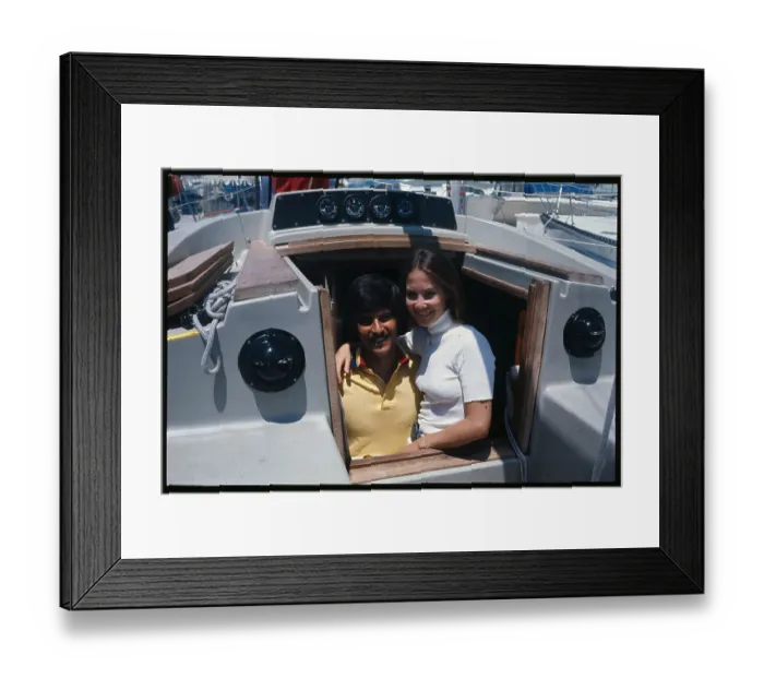 Framed Print : Mark Spitz and Wife Susan on Boat Framed Print : Mark Spitz and Wife Susan on Boat