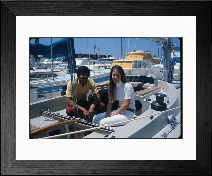 Framed Print : Mark Spitz and Wife Susan on Boat Framed Print : Mark Spitz and Wife Susan on Boat