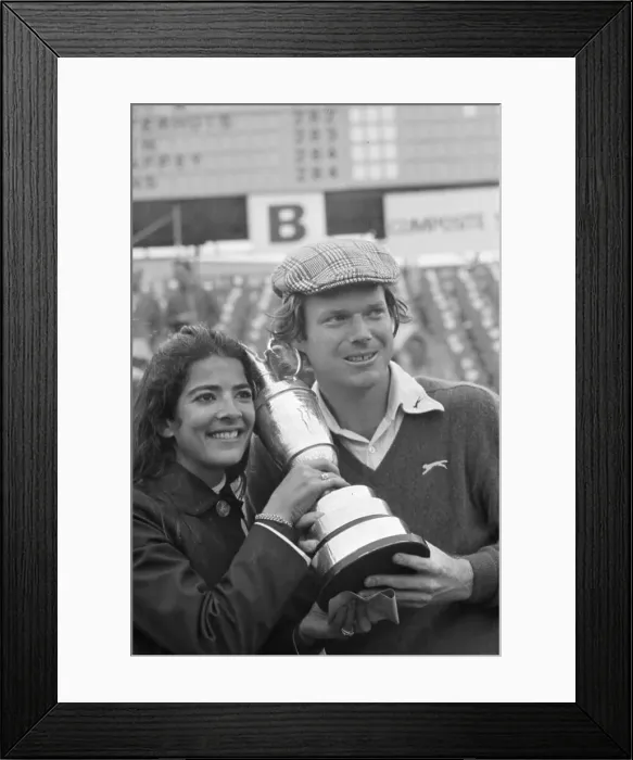 Framed Print : Tom Watson and Wife Holding Trophy Framed Print : Tom Watson and Wife Holding Trophy