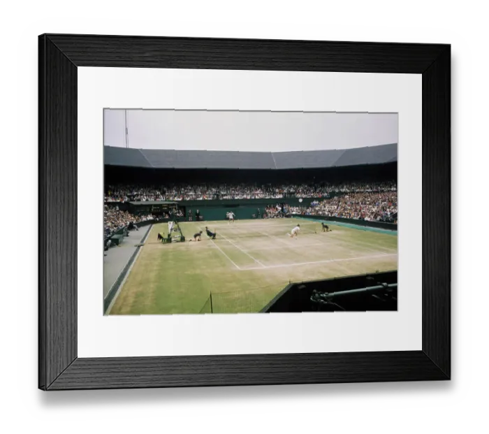Framed Print : Arthur Ashe And Jimmy Connors On Centre Court