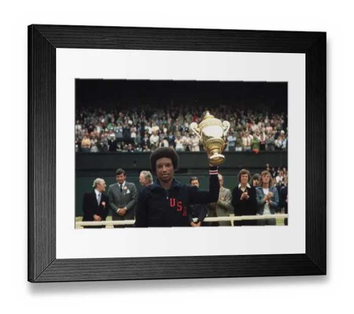 Framed Print : Arthur Ashe With Wimbledon Trophy Framed Print : Arthur Ashe With Wimbledon Trophy