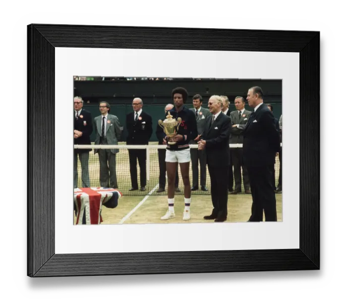 Framed Print : Arthur Ashe With Wimbledon Trophy Framed Print : Arthur Ashe With Wimbledon Trophy