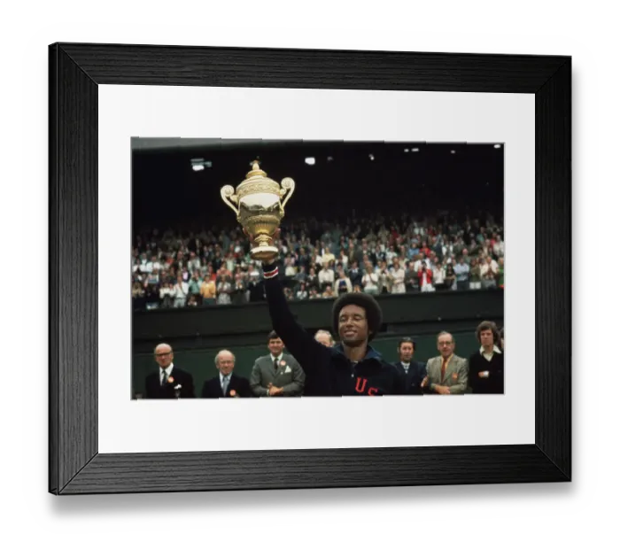 Framed Print : Arthur Ashe With Wimbledon Trophy Framed Print : Arthur Ashe With Wimbledon Trophy