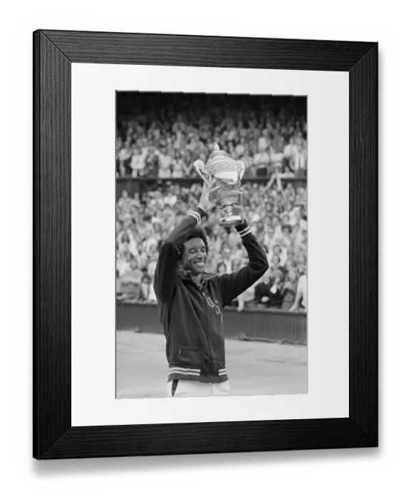 Framed Print : Arthur Ashe Holding Trophy Framed Print : Arthur Ashe Holding Trophy