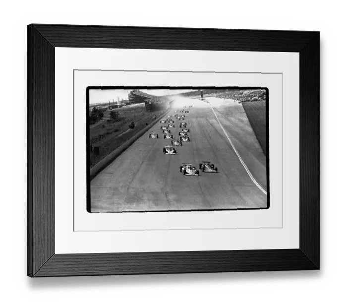 Framed Print : Race Cars Racing on Track Framed Print : Race Cars Racing on Track