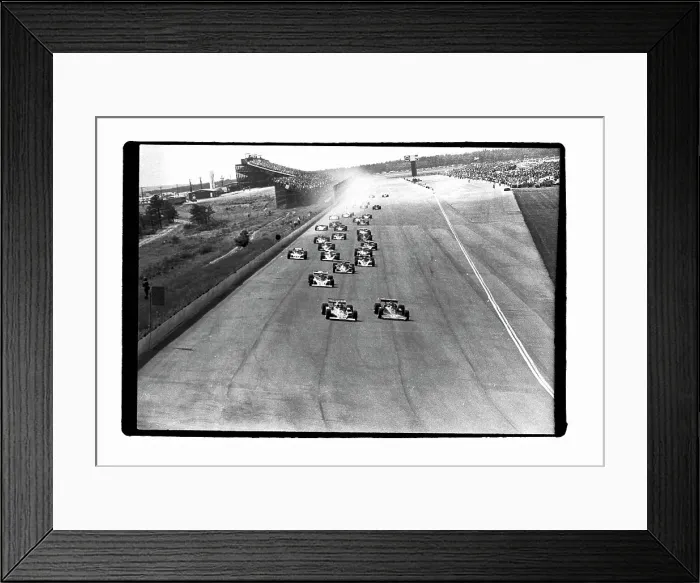 Framed Print : Race Cars Racing on Track Framed Print : Race Cars Racing on Track