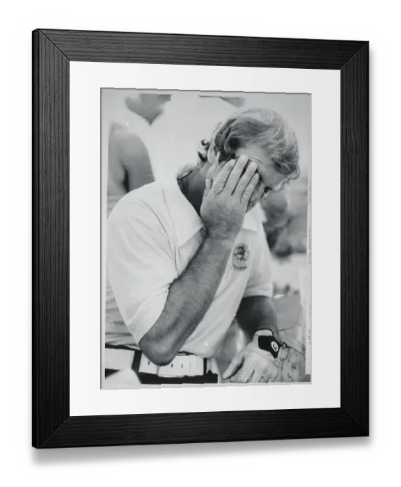 Framed Print : Bobby Nichols Covering His Face Framed Print : Bobby Nichols Covering His Face