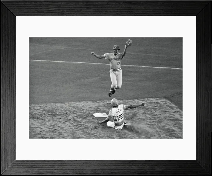 Framed Print : Cesar Cedeno Sliding into Second Base Framed Print : Cesar Cedeno Sliding into Second Base