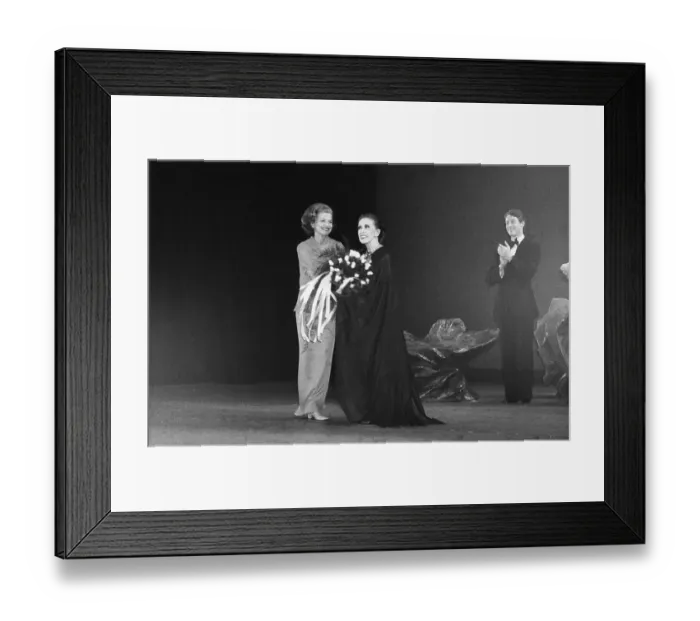 Framed Print : Betty Ford Giving Martha Graham Flowers Framed Print : Betty Ford Giving Martha Graham Flowers