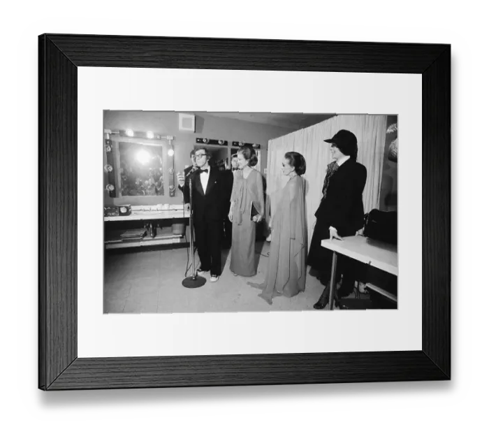 Framed Print : Woody Allen with Betty Ford at Microphone Framed Print : Woody Allen with Betty Ford at Microphone