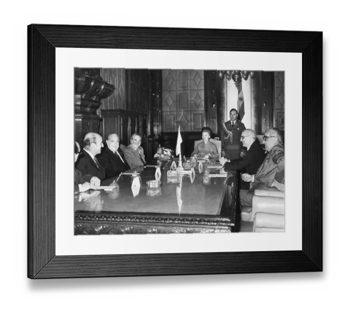 Framed Print : President Maria Peron Meets with Leaders Framed Print : President Maria Peron Meets with Leaders