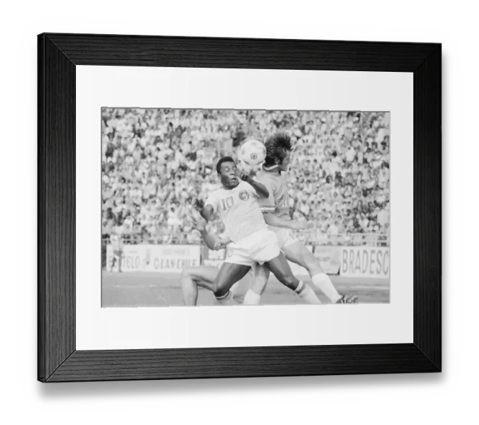 Framed Print : Pele and Bobby Moffat During Soccer Game Framed Print : Pele and Bobby Moffat During Soccer Game