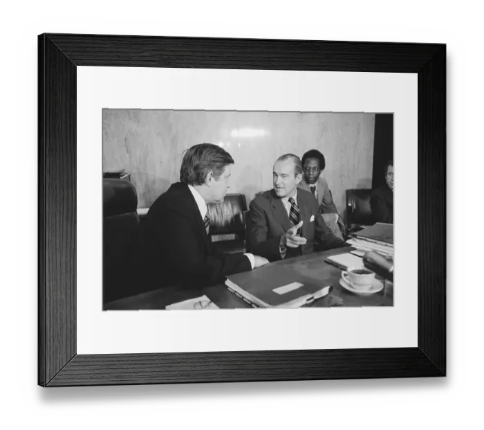 Framed Print : Senator Frank Church and CIA Director Richard Helms Conversing Framed Print : Senator Frank Church and CIA Director Richard Helms Conversing