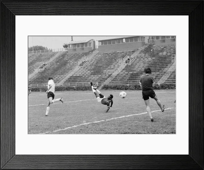 Framed Print : Pele Performing Tricky Soccer Maneuver Framed Print : Pele Performing Tricky Soccer Maneuver
