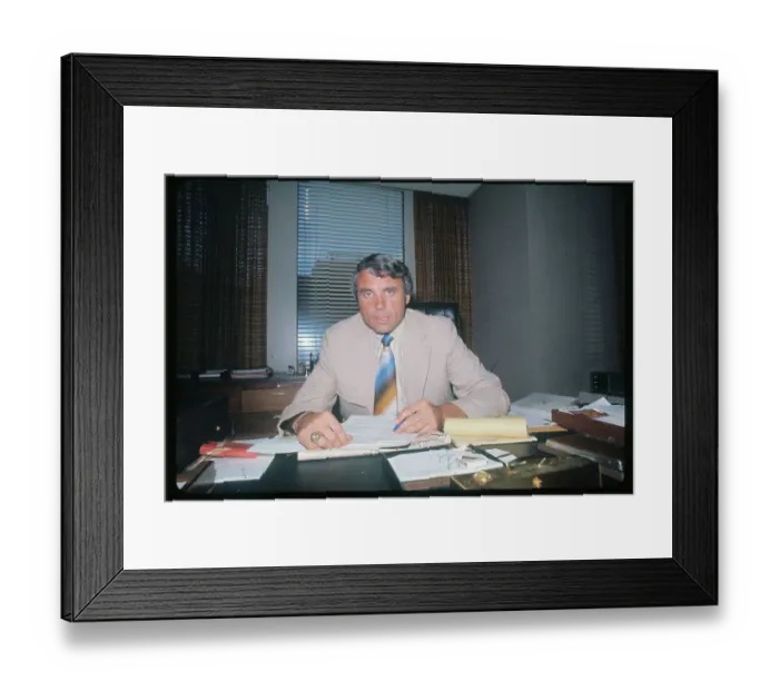 Framed Print : Sports Professional Dave DeBusschere in His Office Framed Print : Sports Professional Dave DeBusschere in His Office