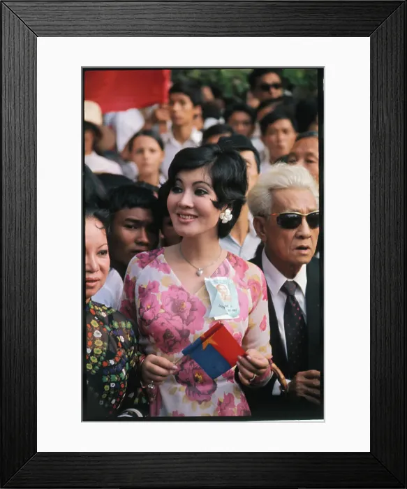 Framed Print : Vietnamese Girl Holding Viet Cong Flag Framed Print : Vietnamese Girl Holding Viet Cong Flag