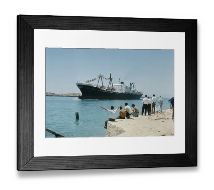 Framed Print : A Freighter In The Suez Canal