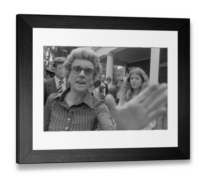 Framed Print : Kennedy Secretary Blocking Camera View of Photographer Framed Print : Kennedy Secretary Blocking Camera View of Photographer