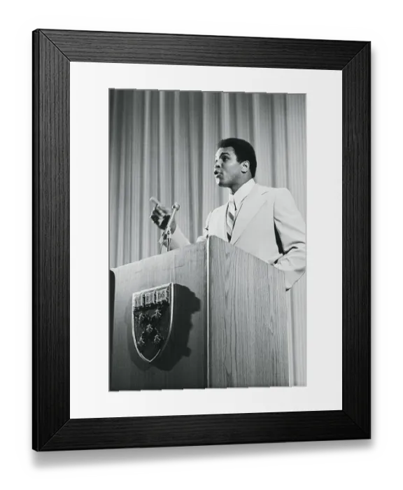 Framed Print : Muhammad Ali Speaking at Podium Framed Print : Muhammad Ali Speaking at Podium