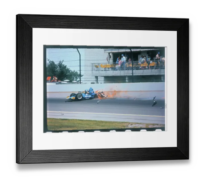 Framed Print : Tom Sneva's Race Car Crashing Framed Print : Tom Sneva's Race Car Crashing