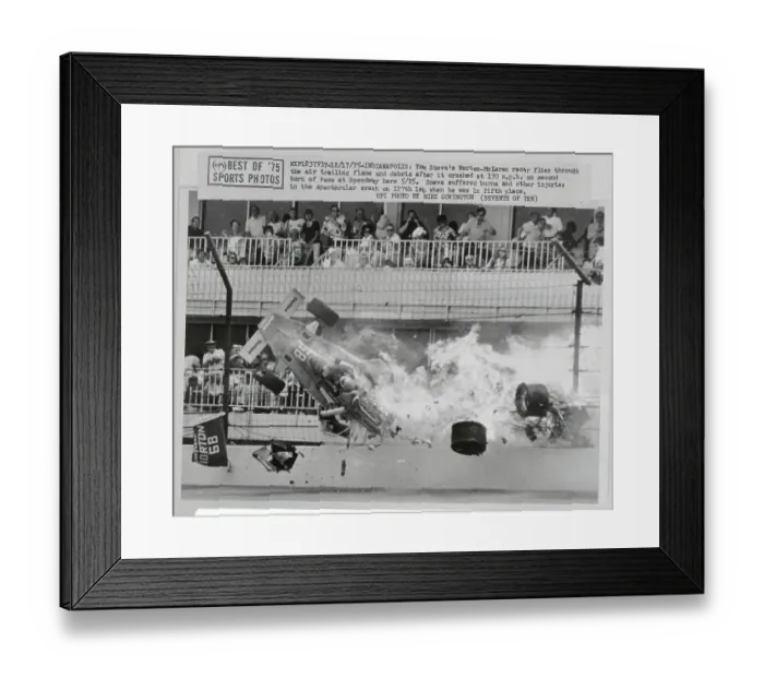 Framed Print : Tom Sneva Crashing During a Race Framed Print : Tom Sneva Crashing During a Race