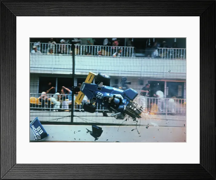 Framed Print : Tom Sneva's Race Car Crashing Framed Print : Tom Sneva's Race Car Crashing
