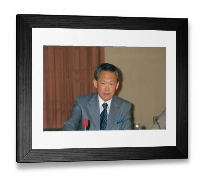 Framed Print : Lee Kuan Yew Speaking Into Microphone Framed Print : Lee Kuan Yew Speaking Into Microphone