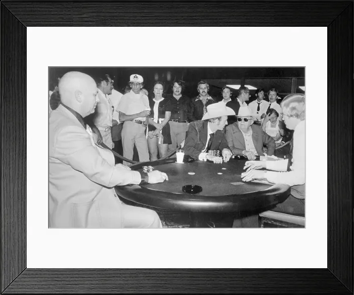Framed Print : Men Playing Poker in Las Vegas