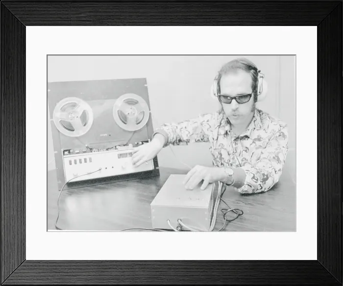 Framed Print : Blind Student Feeling Metal Pins Framed Print : Blind Student Feeling Metal Pins
