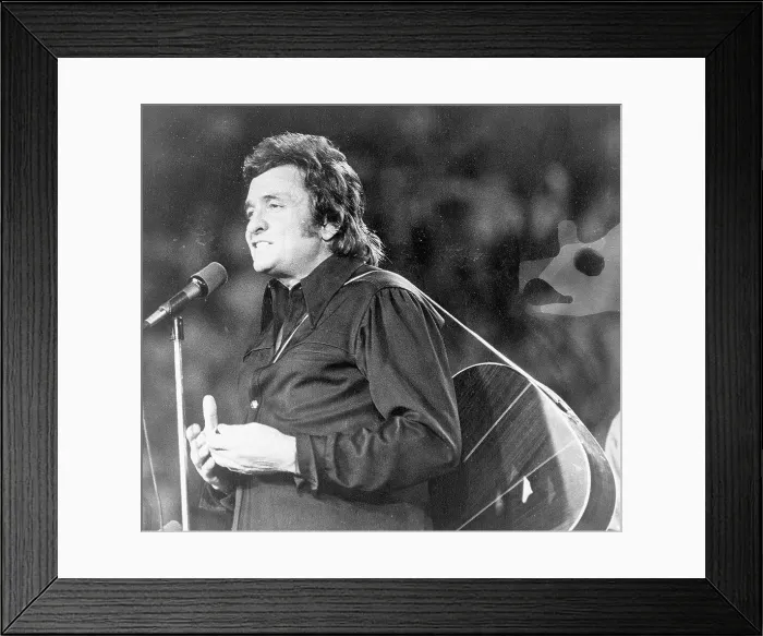 Framed Print : Johnny Cash Performing with Guitar Framed Print : Johnny Cash Performing with Guitar