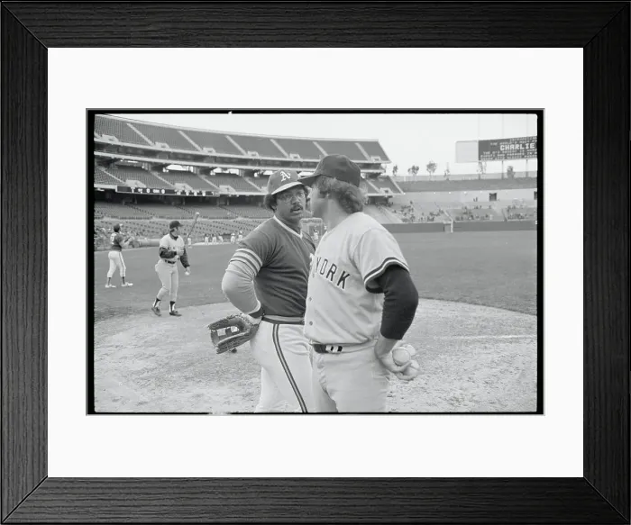 Framed Print : Reggie Jackson and Jim Hunter