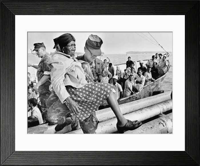 Framed Print : Cuban Refugees Helped by US Marines Framed Print : Cuban Refugees Helped by US Marines