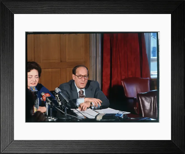 Framed Print : Stanley Steingut During Press Conference Framed Print : Stanley Steingut During Press Conference