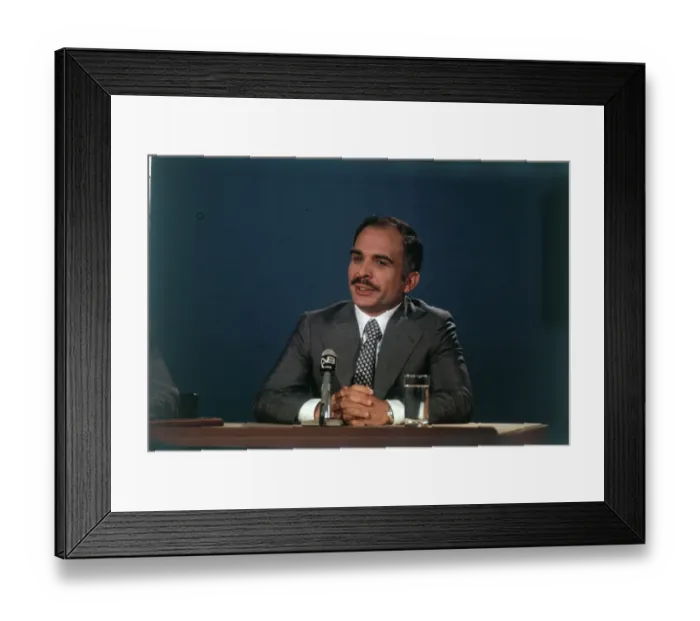 Framed Print : King Hussein at Set Microphones Framed Print : King Hussein at Set Microphones